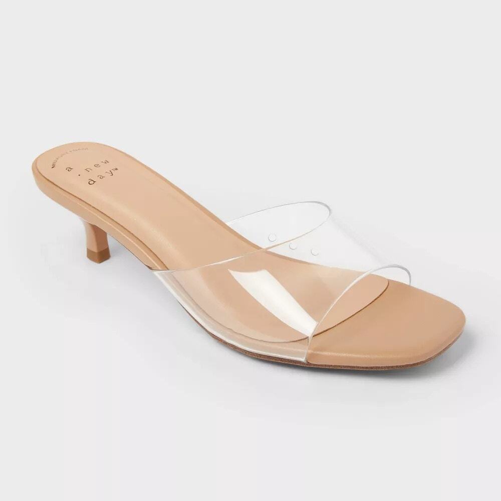 Women’s Lois Kitten Heels - A New Day - Clear 8.5